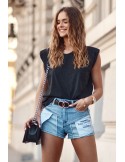 Denim shorts with decorative pockets 26250 - Online store - Boutique